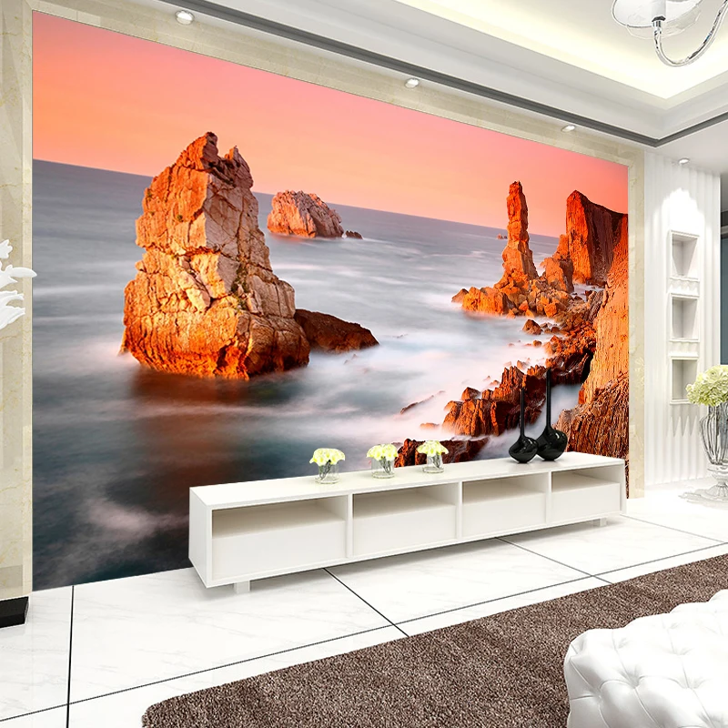 JiaSheMeiJu обои 3d большая настенная Картина Закат Pulpit Rock-Seaside на заказ фотообои