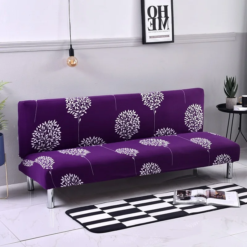 Плотный чехол для дивана кровати без подлокотников полноразмерный с принтом