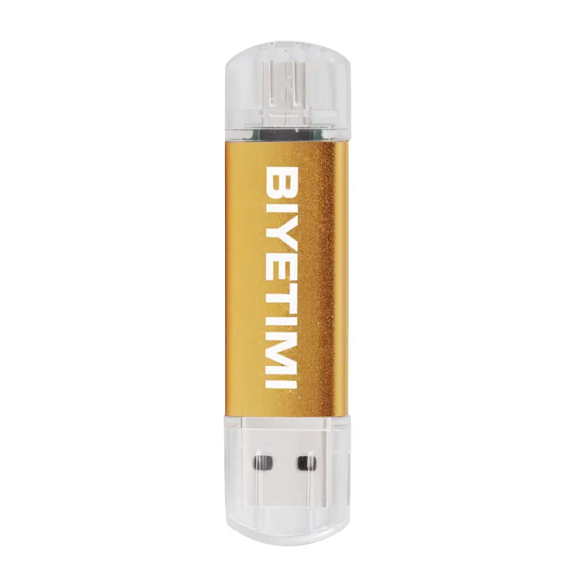 Biyetimi двойное использование Android OTG USB флеш-накопитель 4 ГБ 8 ГБ 16 ГБ 32 ГБ 64 ГБ USB 2,0 Флешка флеш-накопитель Micro USB - Цвет: Цвет: желтый