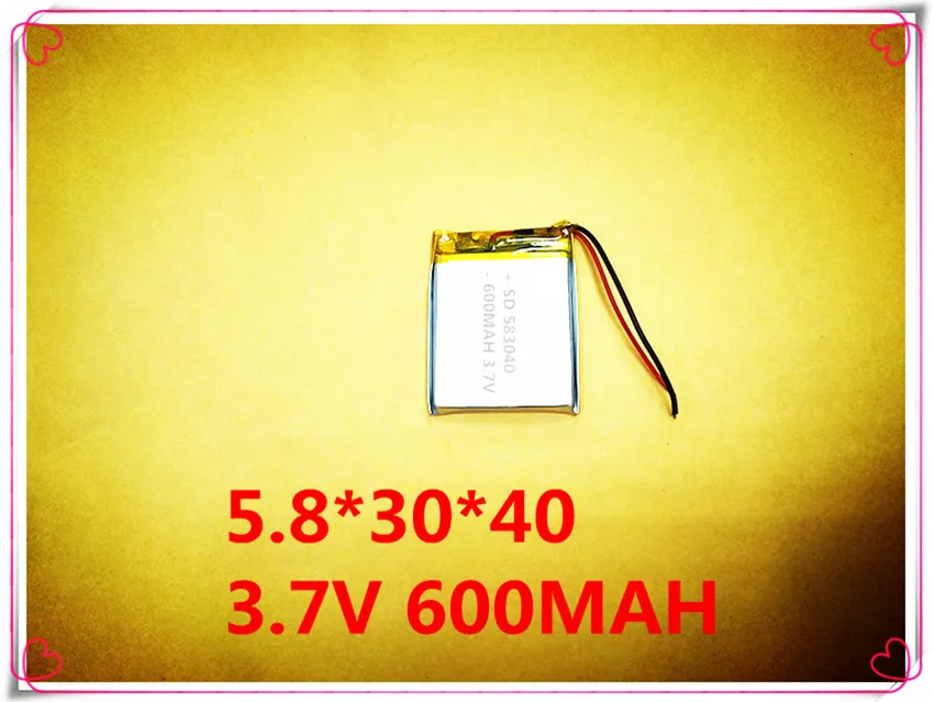

(10pieces/lot)Polymer lithium ion battery 3.7V 600MAH 583040 can be customized wholesale CE FCC ROHS MSDS quality certification