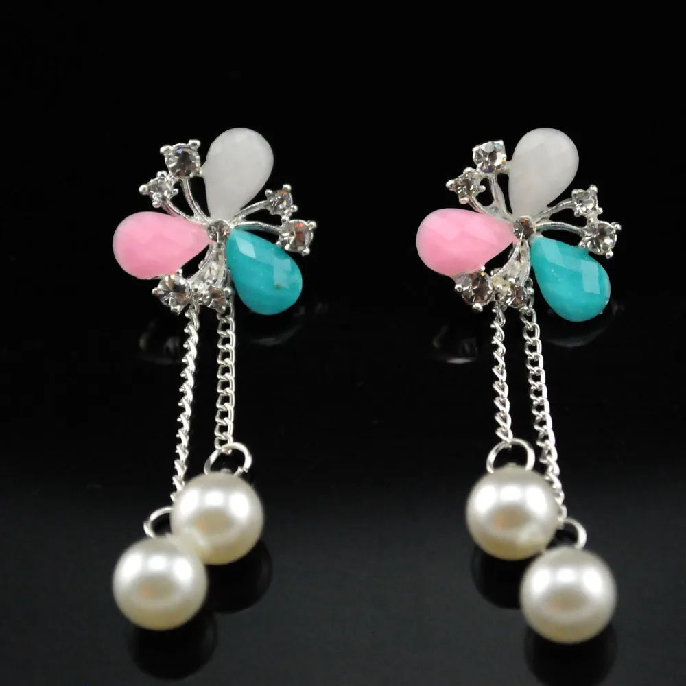 Small and pure fresh flowers long pearl pendants tassel earrings + send a lovely decorative boxes | Украшения и аксессуары