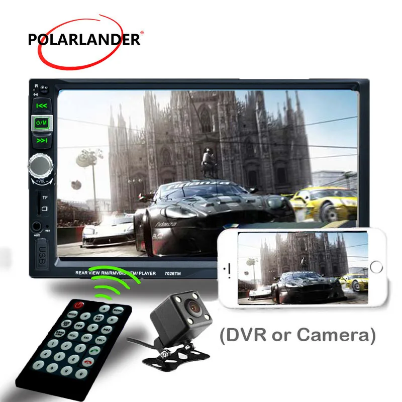 MP5 плеер Bluetooth 2 Din сенсорный экран USB с камерой зеркало для телефона Android 7 дюймовый