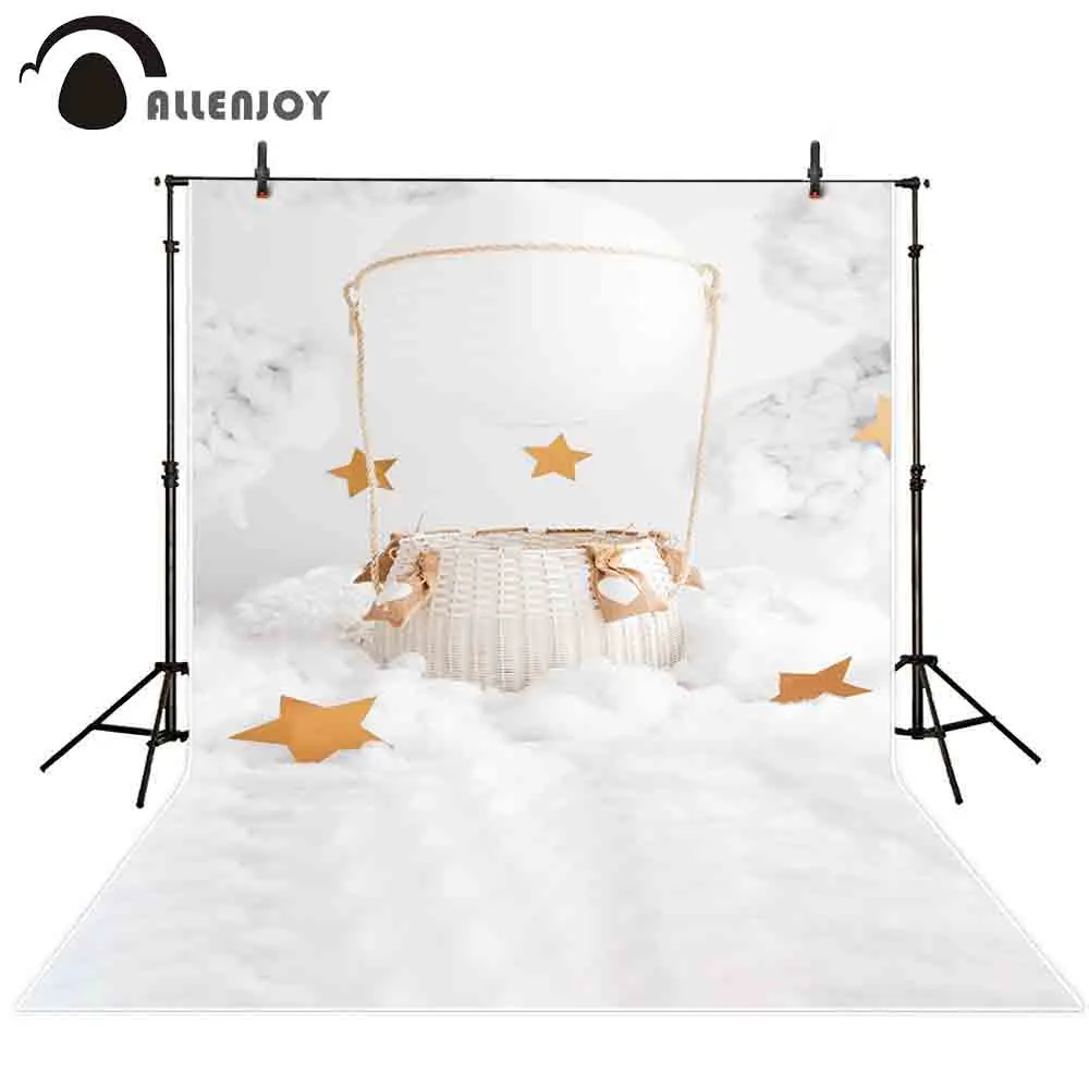 Allenjoy фотография фон белый воздушный шар небо мягкое облако звезда новорожденный