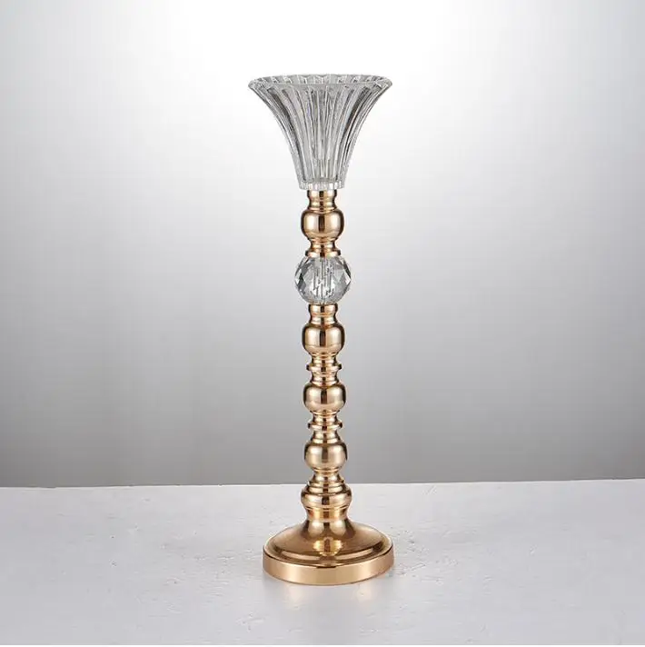 

Gold Tabletop Vase Metal Flower Vase 40/52CM Table Centerpiece For Mariage Metal Flowers Holder For Wedding Decoration