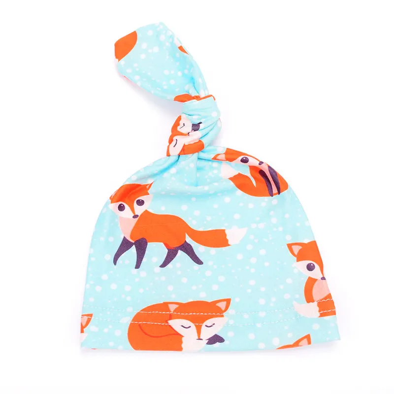 fox hat 02 Новорожденные детские шапки цветок ананас Мультфильм осень шляпа мягкий хлопок Девочки Мальчики больничные шапки для 0-3 месяцев Детские фотографии реквизит - Цвет: fox hat 02