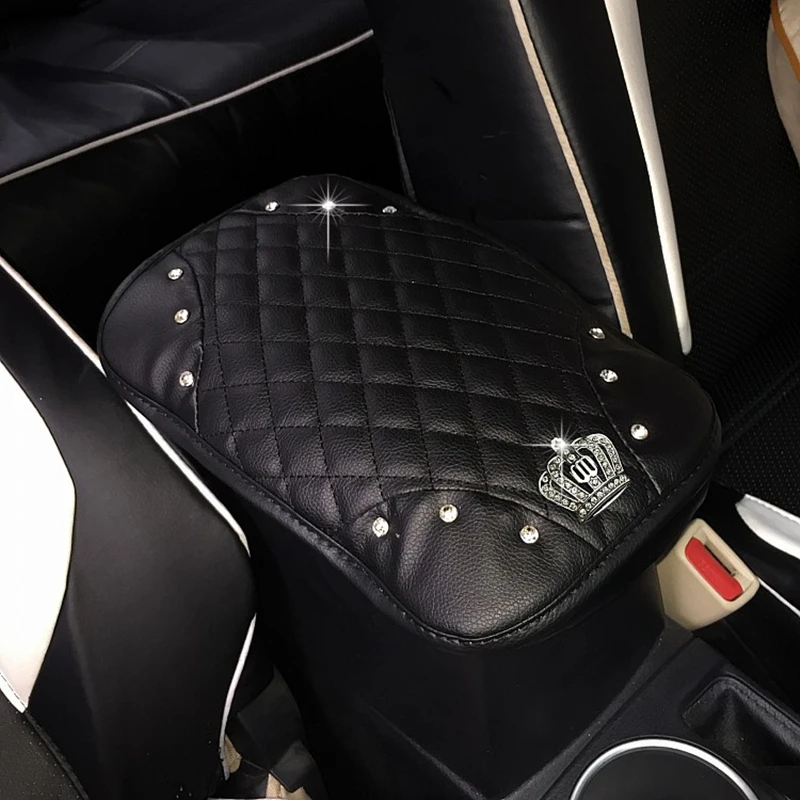 Чехол для ключей автомобиля с блестящей хрустальной короной, высокое качество, кожаный чехол на руль, сумка для хранения на выходе, Atuo, набор аксессуаров для интерьера