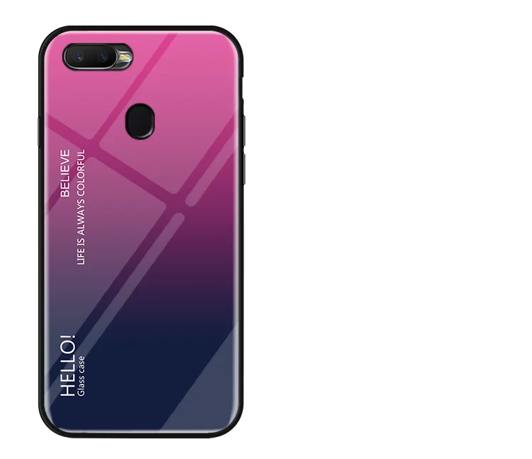 Чехол из закаленного стекла vopton с градиентом для OPPO A7 AX7, чехол, силиконовая рамка, стекло, жесткий чехол для телефона OPPO AX7 6,2 ''A 7