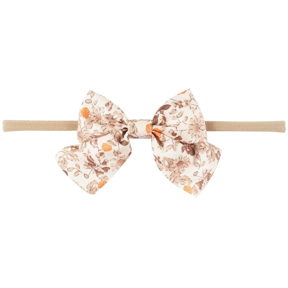 

Baby Girls Nylon Headband Hair Accessories With Fabric Bow Handmade Hair Bows Head Band High Quality Wholesale 10Pcs/Lot