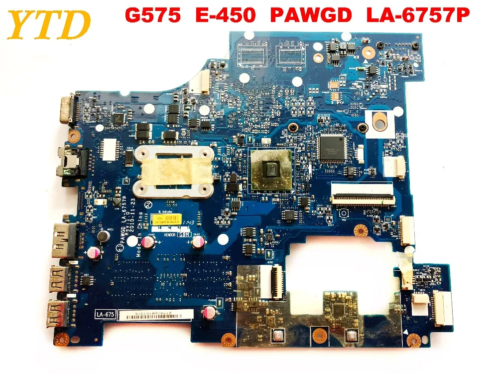 Оригинальный Для Lenovo G575 Материнская плата ноутбука E-450 PAWGD LA-6757P испытанное
