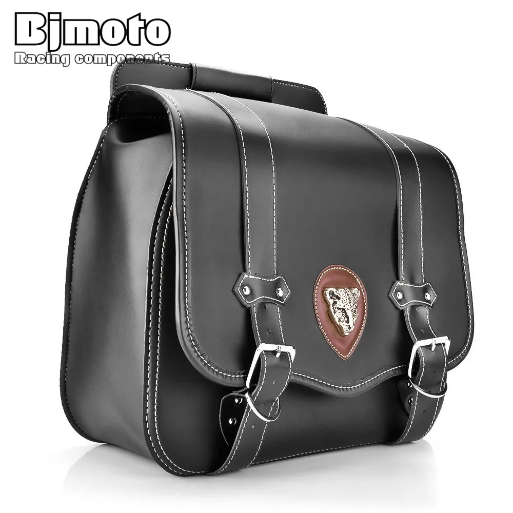 BJMOTO винтажные мотоциклетные седельные сумки из искусственной кожи сумка для инструментов Боковая Сумка универсальная для Harley Honda Yamaha багажная сумка Прямая поставка