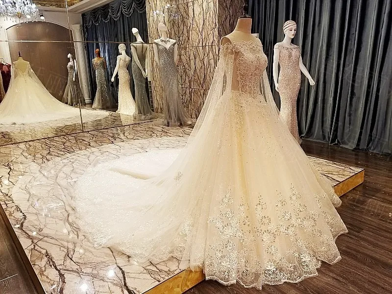 Роскошное бальное платье Backlake кружевное свадебное трапециевидной формы с