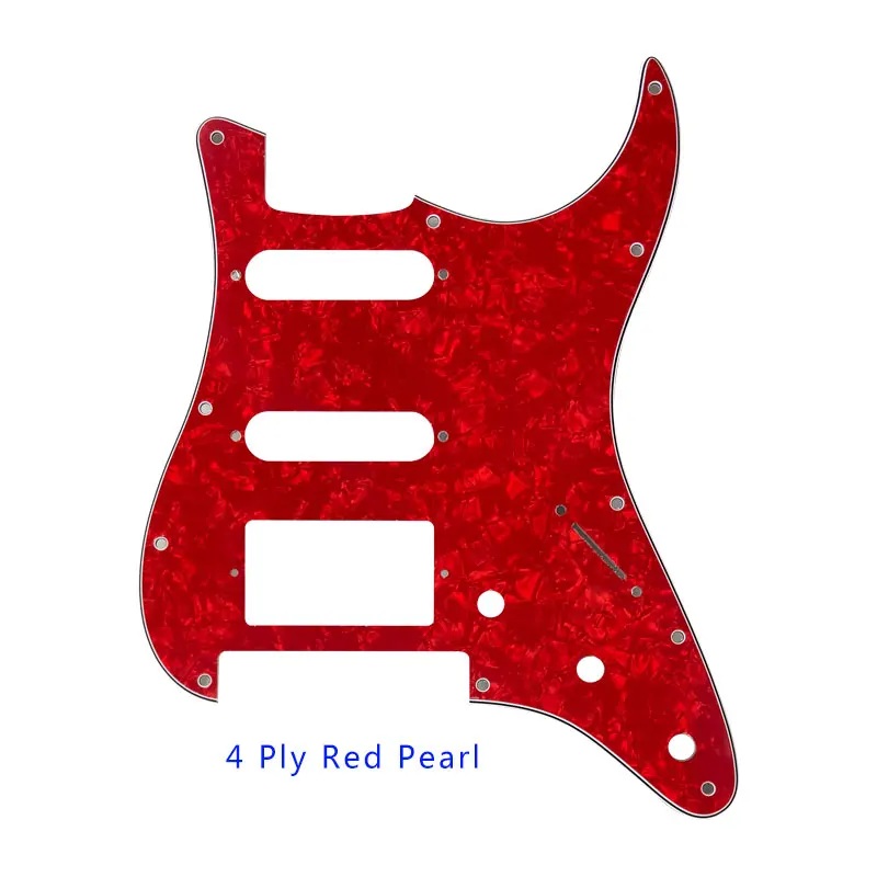 4 Ply Red Pearl Pleroo аксессуары для гитары strat накладка HSS для электрогитары и 11 шурупы Fender Stratocaster Floyd Rose мост Cut с PAF Humbucker - Цвет: 4 Ply Red Pearl
