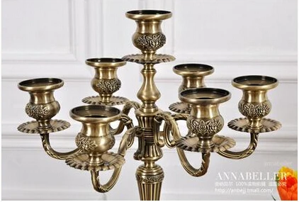 H54 см 7 светильник ветка Бронзовый Цветочный металлический канделябр подсвечник