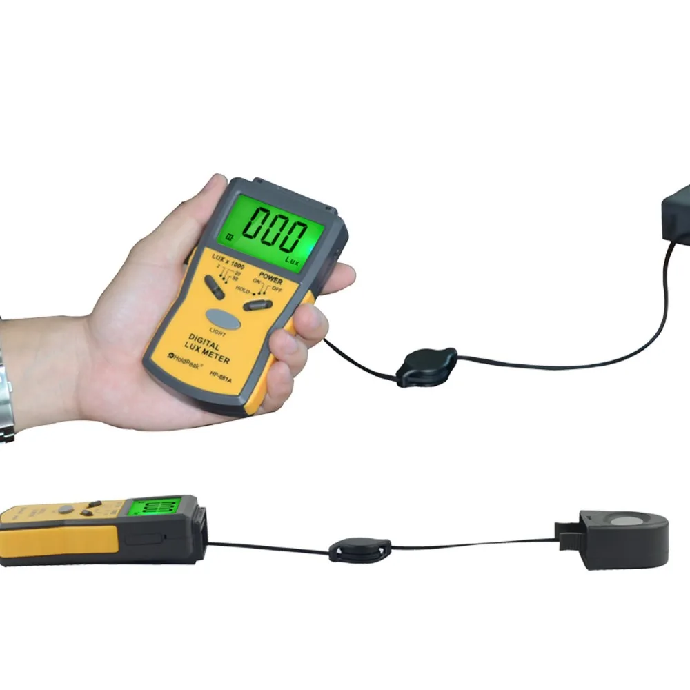 HoldPeak HP 881C 1 до 200000 лк метр Digital Light Meter со съемной Фото детектор цифровой фотометр