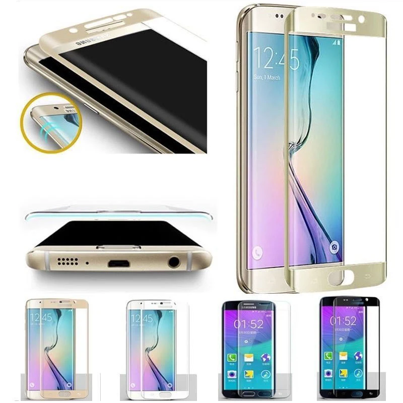 Screen Protector for Samsung Galaxy S6 Edge Curved Full Cover Protective Film Guard 9H Premium Tempered Glass | Мобильные телефоны