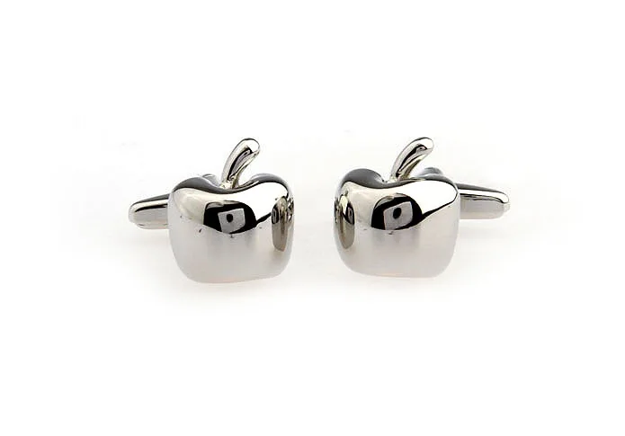 Lepton Copper Silver color simple Design cuff links custom 1 pair apple style man cufflink for gift Promotion Free Shipping | Украшения и