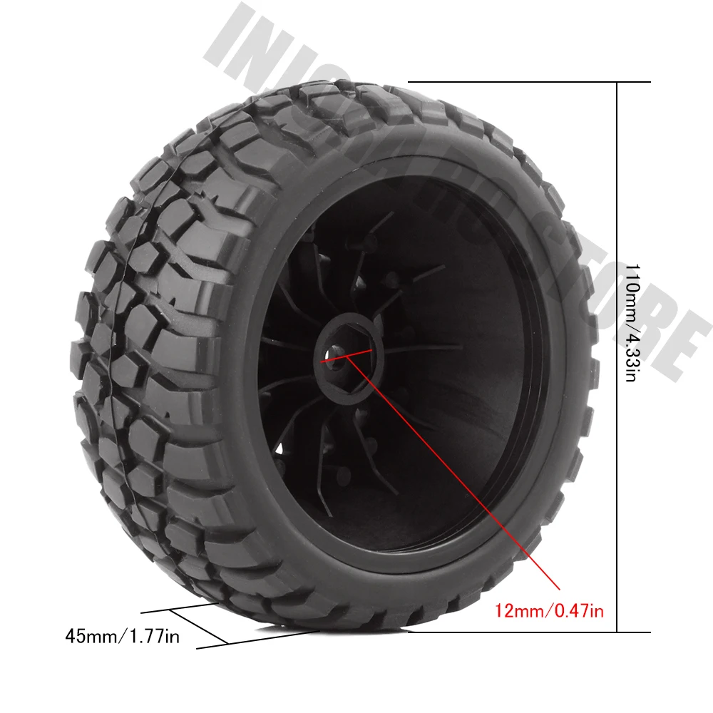 4 шт./компл. обода колеса и резиновые шины Traxxas для 1/10 RC короткофокусный автомобиль