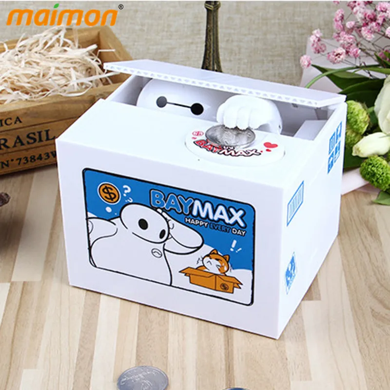 Милый мультфильм украсть монеты копилку дети экономия денег поле Kitty Миньоны Baymax