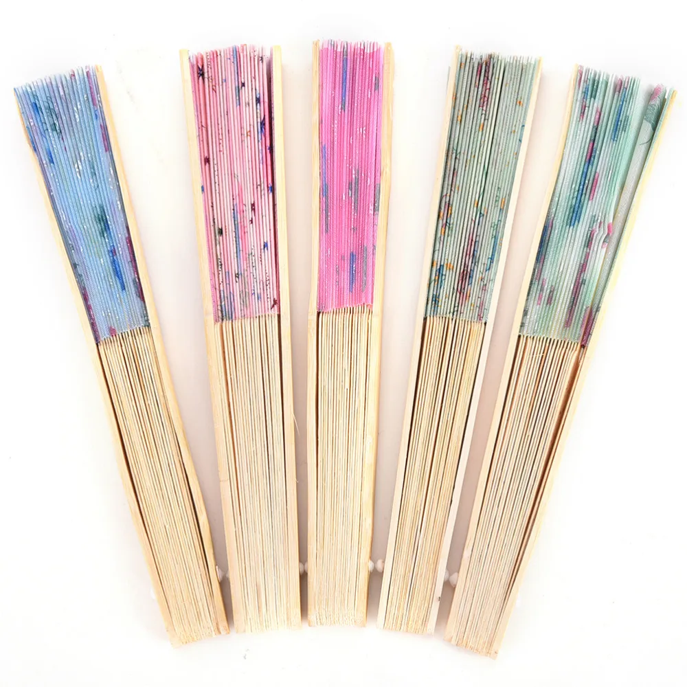 1 шт. китайский складной веер из полиэстера с цветочным принтом дизайнерский