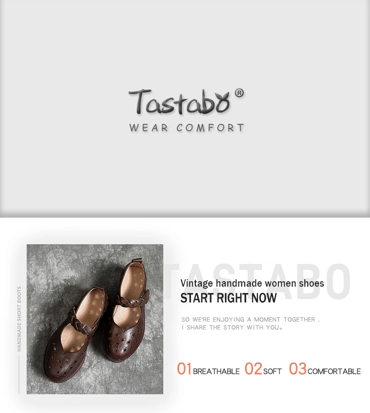 Tastabo Genuine Leather Women's shoes Thick bottom design simple casual style Z1921 Leather comfortable insole Brown Sand 35-40