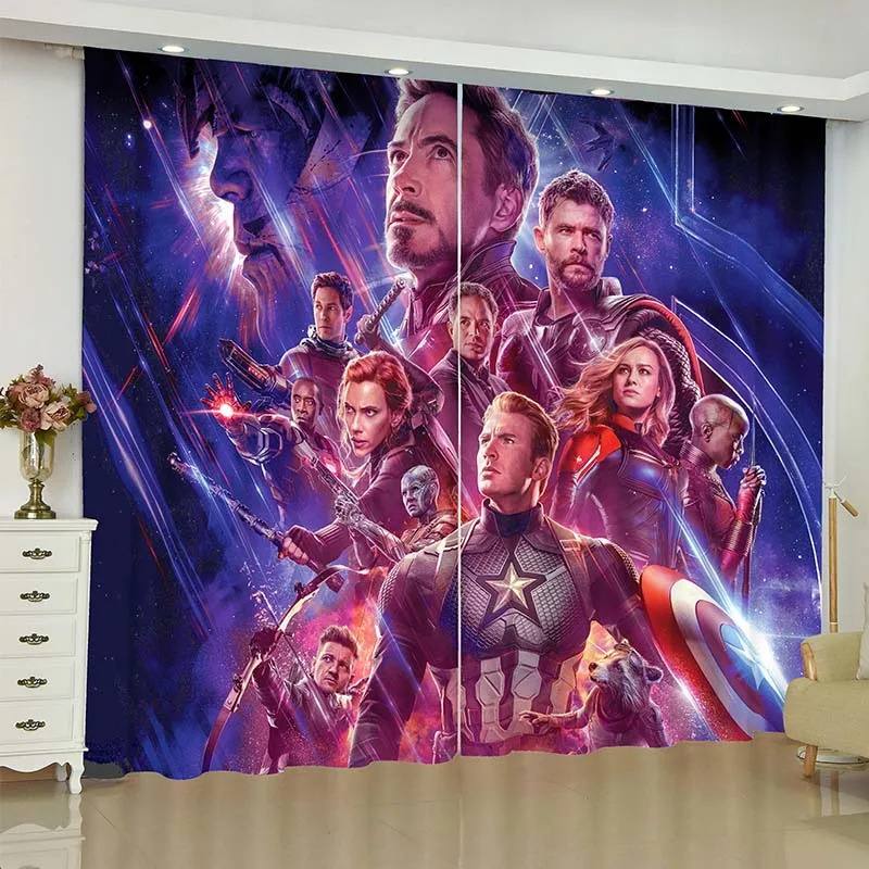 9 Занавески на окно в стиле Мстителей, Marvel, железный человек, Бэтмен, занавески с драпировкой, rideaux, занавески для гостиной, Затемненные занавески - Цвет: 9