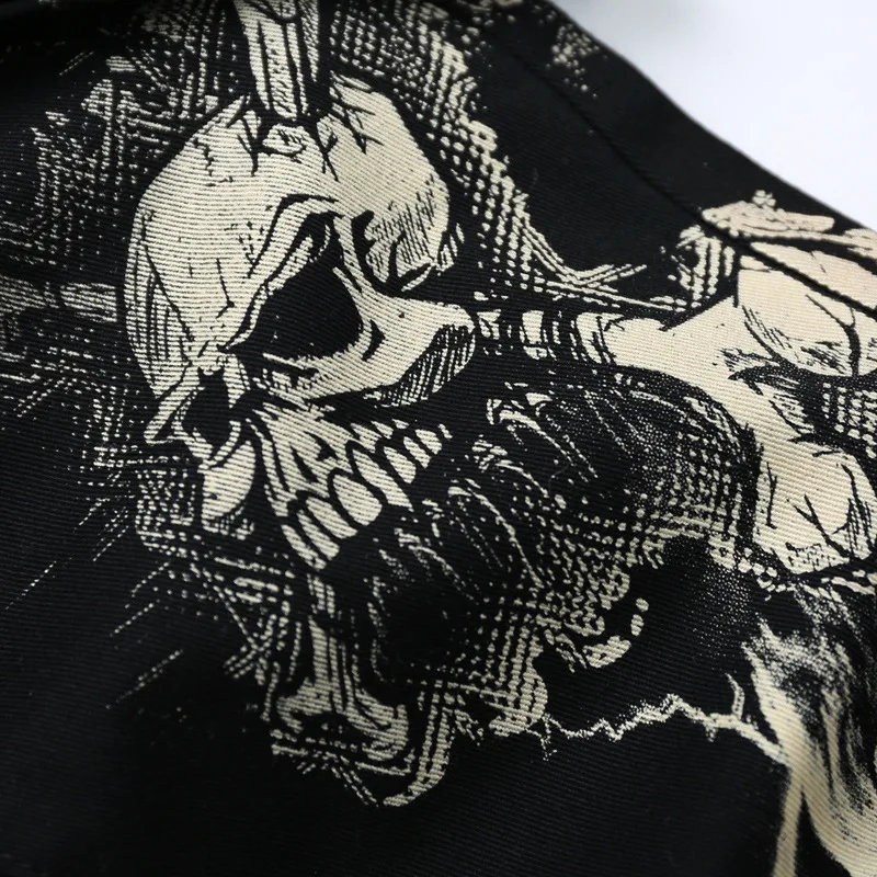 Новый 2016 мужская Печатные Джинсы Панк-Стиль Готический Окрашенные Хлопок Прямой