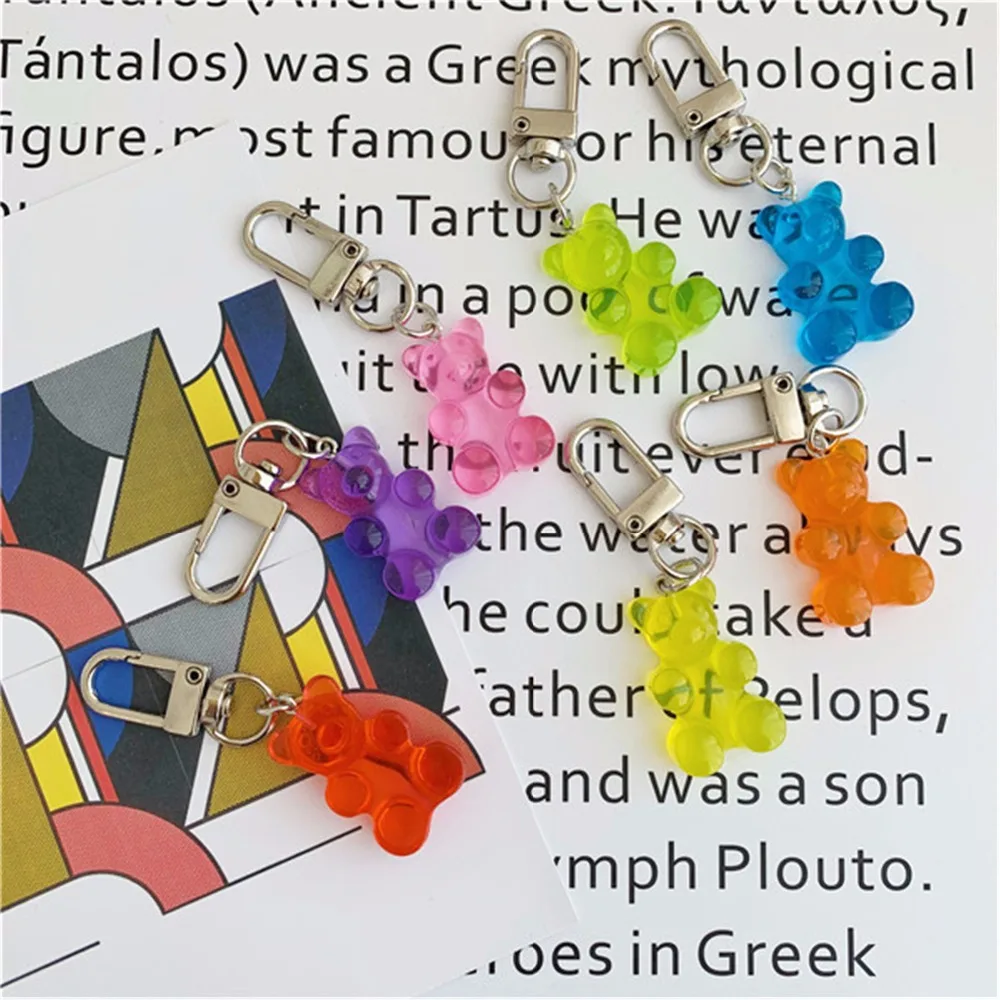 1 шт. ручной работы из нержавеющей стали милый медвежонок цветной кулон смолы