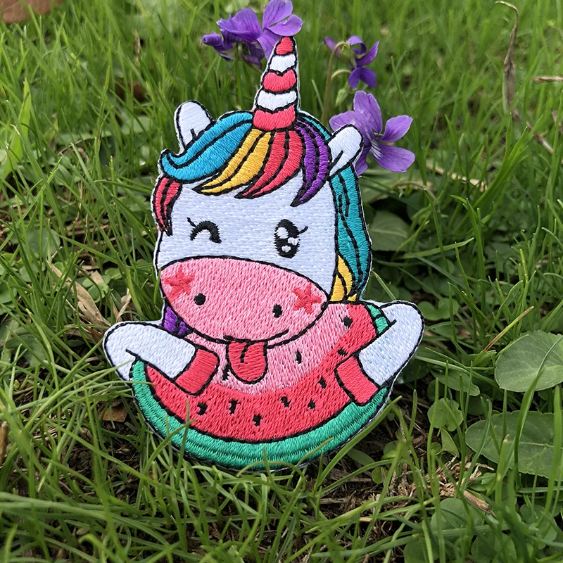 

Prajna Hippie Unicorn Iron On Patches Magic Unicorn Accessories Embroidered Patches For Clothes Applique Kids Dress T-shirts DIY