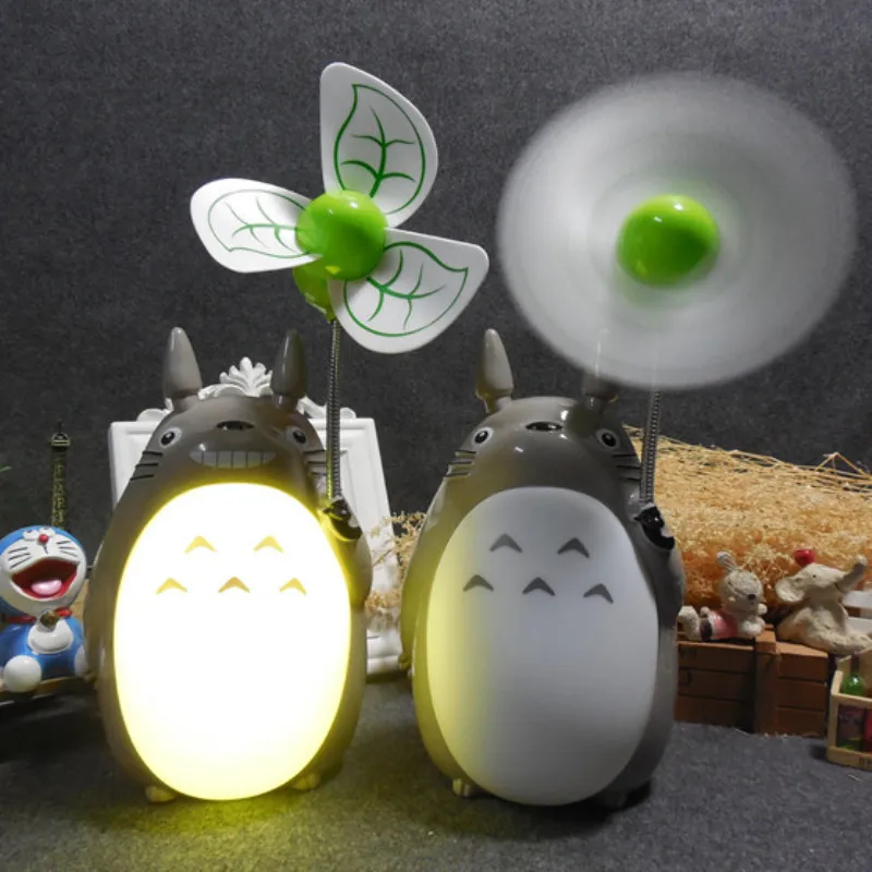 Мультфильм светодиодный ночник Вентилятор зонтик стиль Тоторо вентилятор