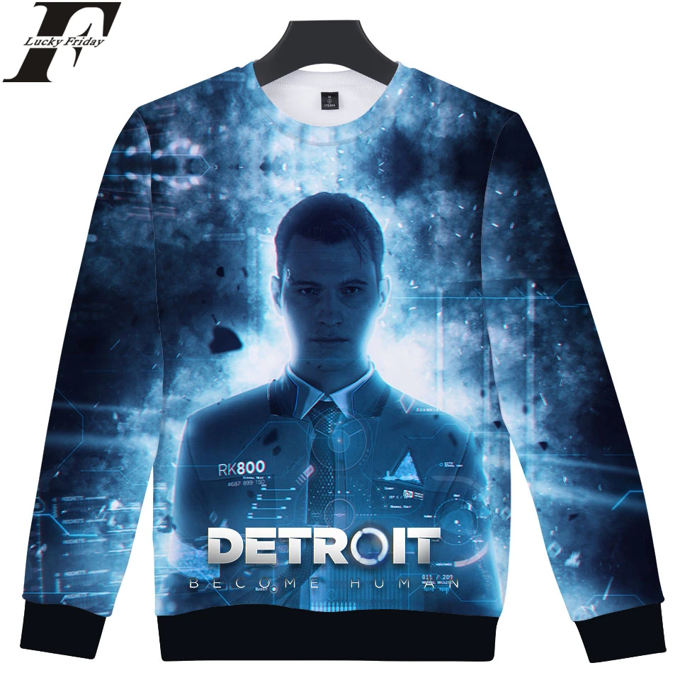 LUCKYFRIDAYF Detroit Become Human 3D Sweatshirt RK800 Uniform Capless Man/Women Casual Regular Closthes Plus Size 4XL | Женская одежда
