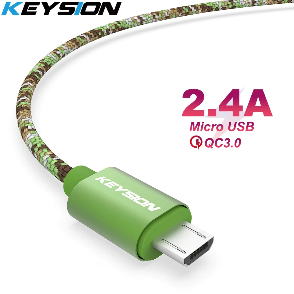 Кабель Micro USB KEYSION нейлоновый кабель быстрой зарядки и передачи данных 2 4 А для Samsung