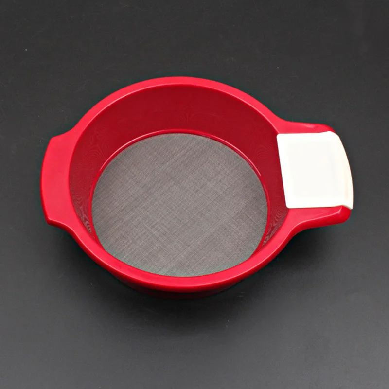Red Small ABS сито порошок Нержавеющая сталь сетка ручной фильтр Мука сито мука сахарная пудра домашняя кухонная посуда инструменты для выпечки - Цвет: Red Small