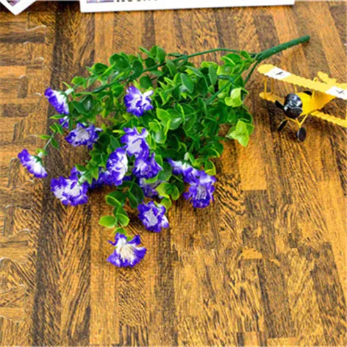 Бабочка Хризантема шелка Цветы Моделирование эвкалипт растения Цветок 6-вилка