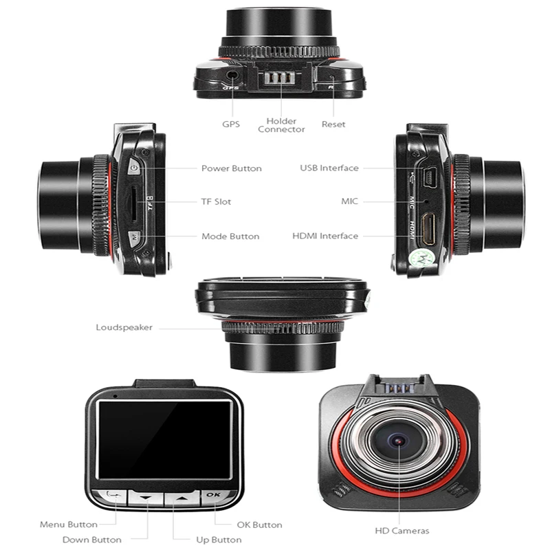 2 0 дюймов FHD 1080 P Автомобильный видеорегистратор Ambarella A7LA50 Dash камера HDR