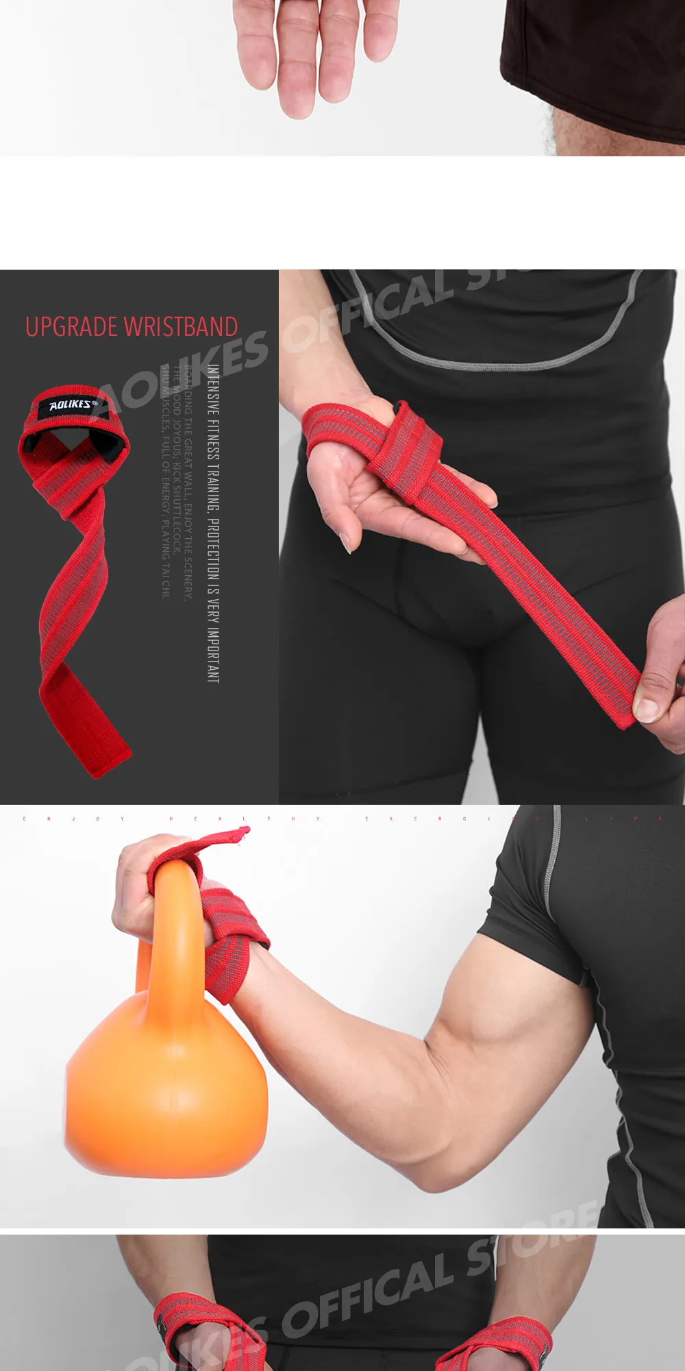AOLIKES, 1 пара, браслет для занятий тяжелой атлетикой, спортивные, профессиональные, тренировочные, повязки на руку, поддержка запястья, ремни, обертывания, защита для спортзала, фитнеса