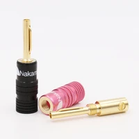 nakamiche high quality new 24k gold speaker banana plugs for video speaker connector black red color