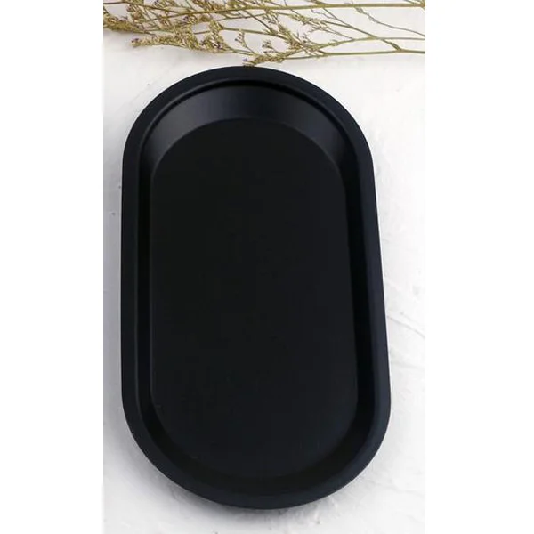 black solid small Креативная тарелка из нержавеющей стали с надписью, тарелка для десерта, торта, фруктов, ювелирных изделий, косметики, подносы для хранения, украшение для дома - Цвет: black solid small