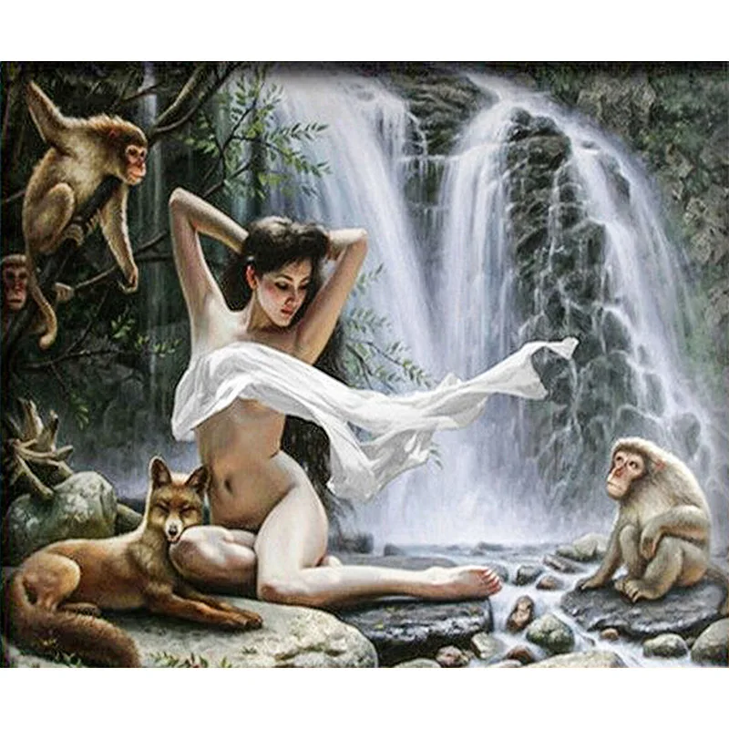5D DIY Алмазная картина nake women& monkey вышивка крестиком Алмазная вышивка полная рукоделие Алмазная мозаика, поделка картины для дома