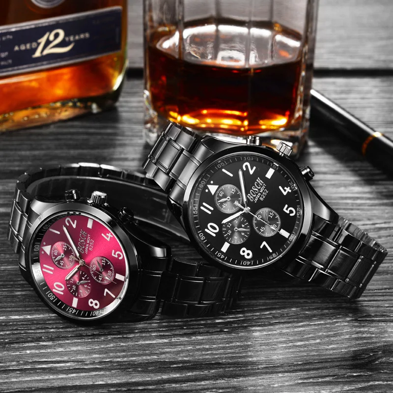 Мужские кварцевые спортивные часы из нержавеющей стали с подсветкой|masculino|masculinos