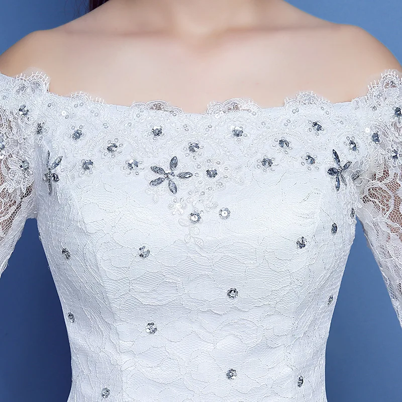 2018New поступление горячей кружева половины рукав Лодка шеи бисером с кружевной