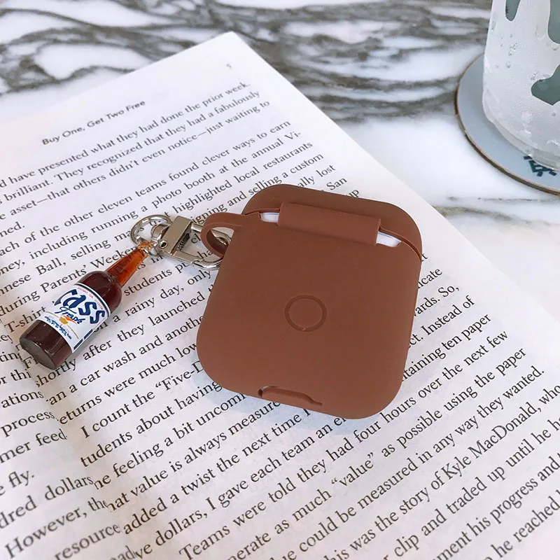 OLNYLO-3 Просто силиконовый наушник для AirPods Bluetooth беспроводные наушники чехол для Apple зарядная коробка силиконовый защитный чехол Брелок - Цвет: OLNYLO-3