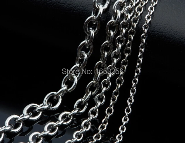 

Wholesale Lot 5pcs 2mm/3mm/4mm 18-32'' Women Men Fashion Jewelry Stainless steel Smooth Round Rolo Link Chain Necklace on sale