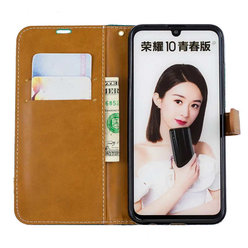 Кожаный чехол для Fundas huawei P Smart 2019 Coque Honor 10 Lite Ковбой Флип кошелек кожа телефона |