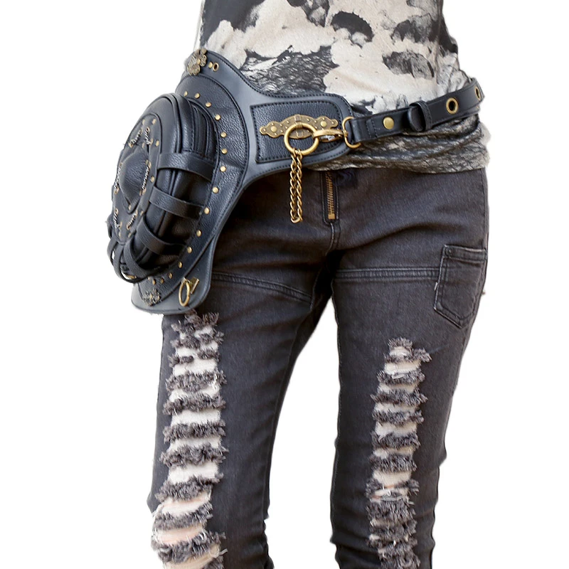 Рюкзак в стиле стимпанк сумки круглый плечо кляп Готический Поясная Сумка черный