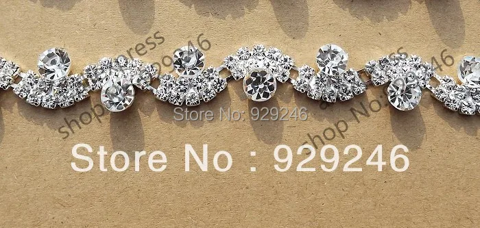 90 cm/pack 1 2 см Серебряный AB прозрачные хрустальные стразы цепи золотой отделкой