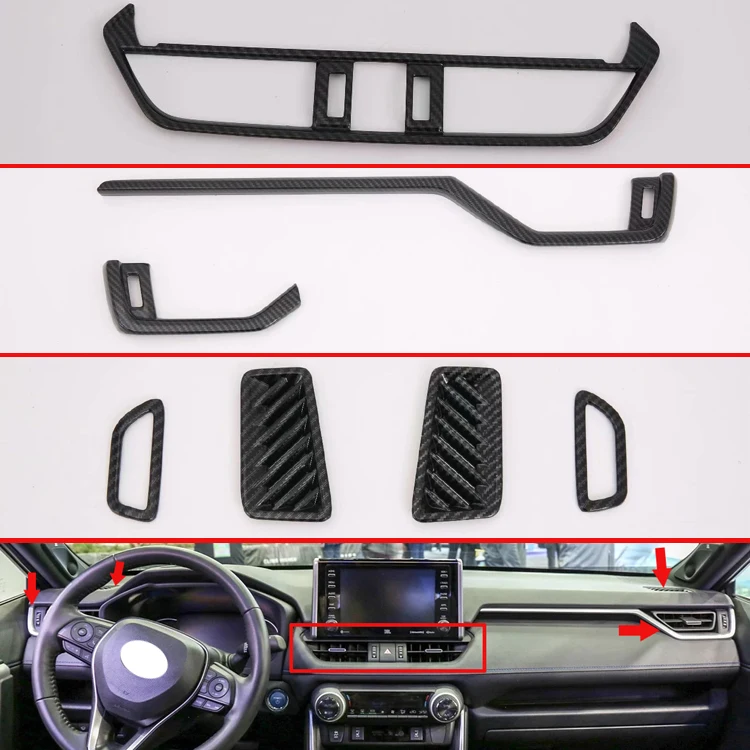 Для TOYOTA Rav4 (XA50) 2019 2020 углеродное волокно стиль вентиляционное отверстие крышка