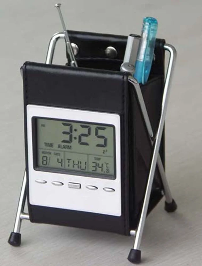 Держатель для ручки электронные часы будильник контейнер календарь деловые