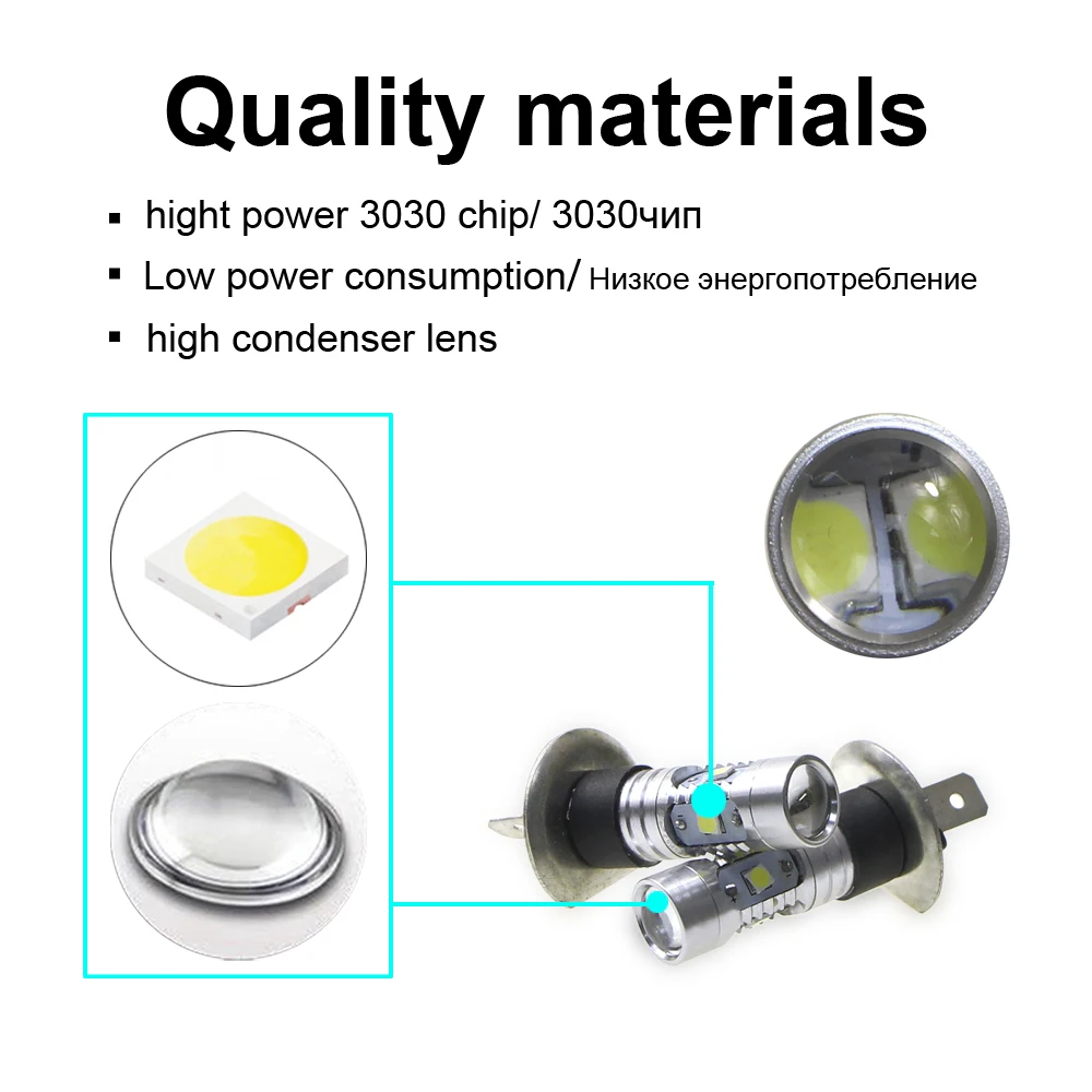 KEIN 2 шт высокое Мощность H1 светодиодные лампы противотуманных фар 3030 6smd 12 V