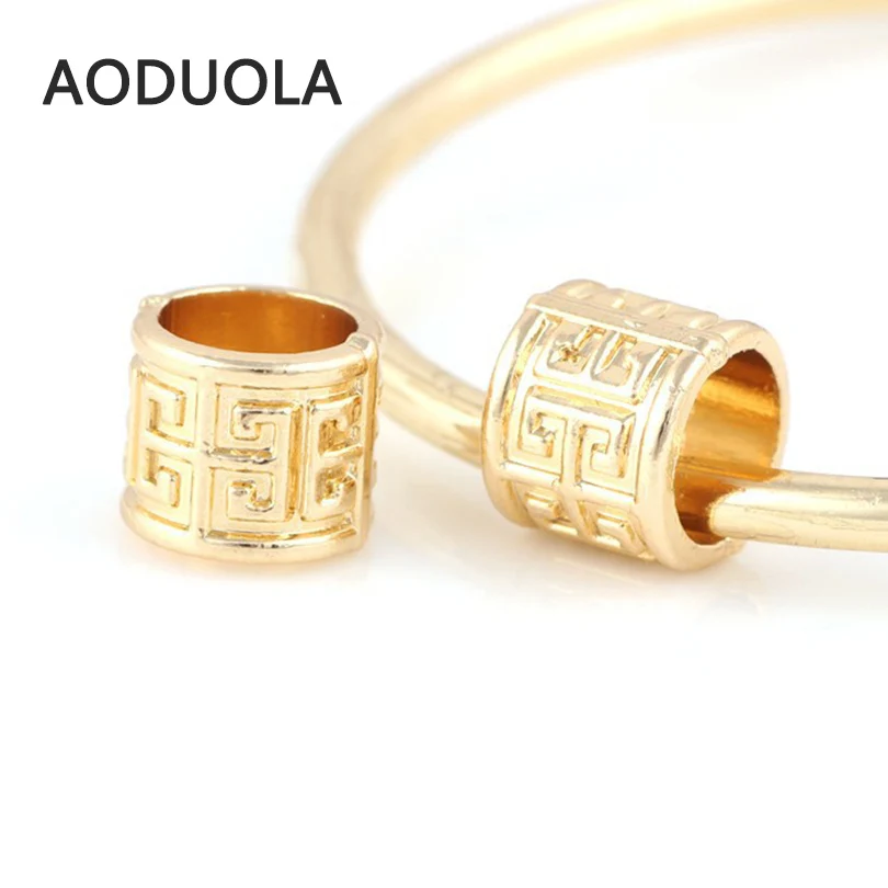 10 шт./партия бусины из сплава золотого цвета|for pandora|big holeeuropean beads |