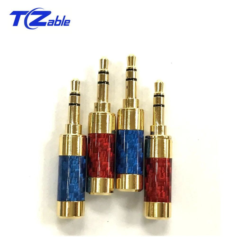 Аудиоразъем из углеродного волокна с золотым покрытием 3 5 мм трехполюсный разъем